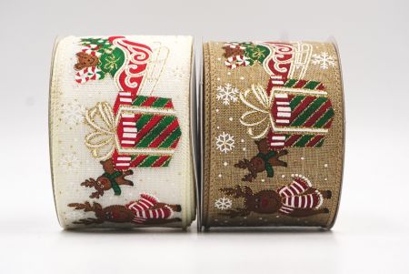 Christmas Sleigh Designs Wired Ribbon_KF7833.KF7834.KF7835.KF7836 (1)